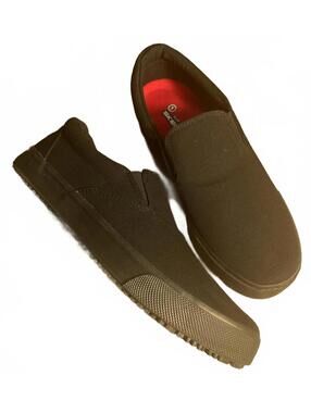 Skechers Work Shoes Men's 10 Black Slip On Punk Goth Grunge